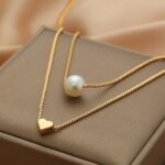 گردنبند دو ردیف مرواریدی